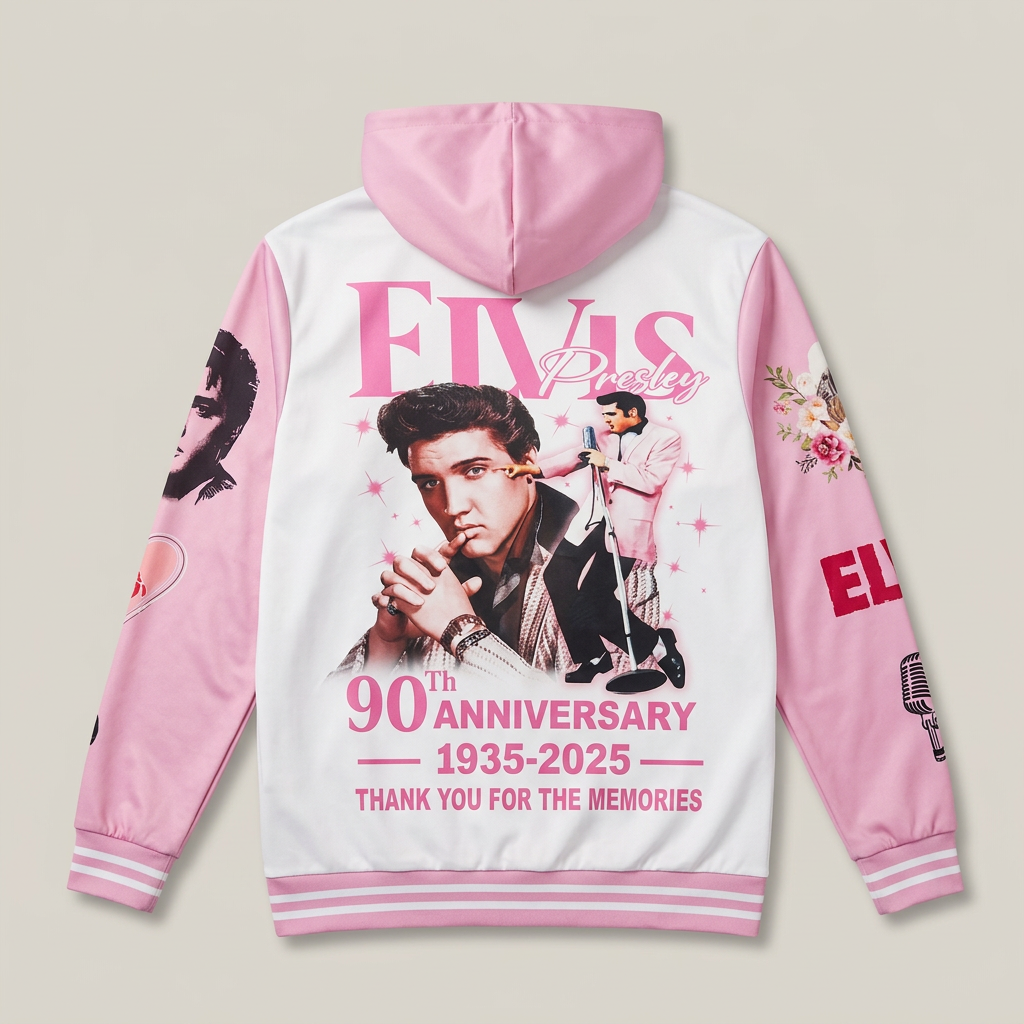 elvis 90th anniversay fleece jacket